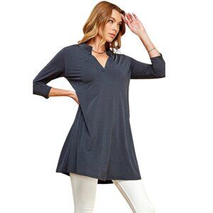 3/4 Sleeve Tunic in Grey